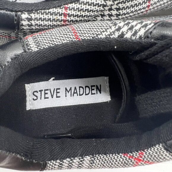 Steve Madden Plaid Sneakers Women's Size 6 Black/Multicolor Round Toe  Lace Up - Picture 9 of 9
